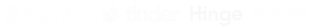 Bumble, Tinder, Hinge, Shaadi logos